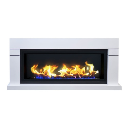 Биокамин в линейном портале "Русский огонь" Тоби с декоративным стеклом (стемалитом)