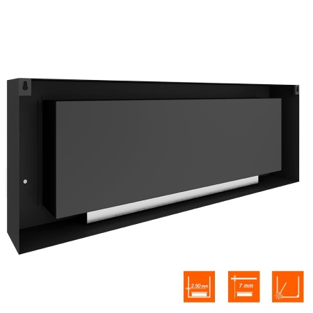 Биокамин SteelHeat WALL  LONG 1500 черный, стекло, стемалит по цене 78 120 руб.