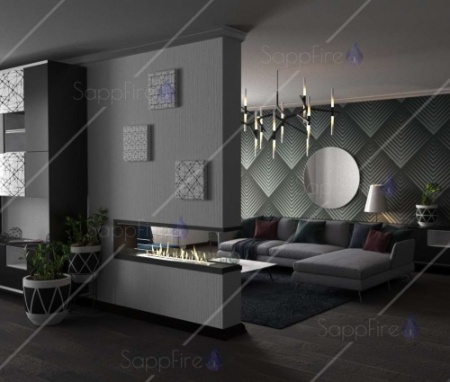 Встраиваемый торцевой сквозной очаг 1000 SappFire по цене 48 800 руб.