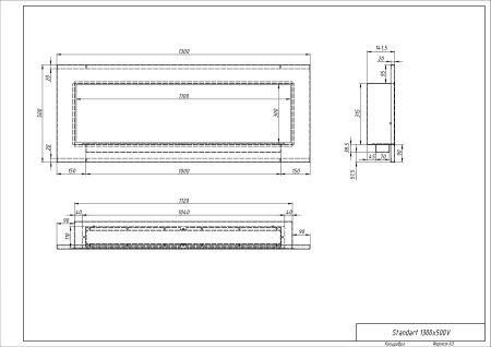 Биокамин "Русский огонь" Хай-тек 1300V встраиваемый с защитным стеклом по цене 44 600 руб.