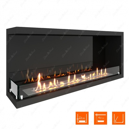 Биокамин угловой SteelHeat Leader 1100 левый стекло + стемалит по цене 53 038 руб.